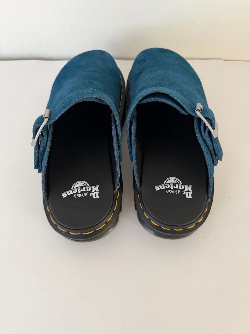 Dr Martens ZEBZAG Suede Slingback Platform Mules Neptune Blue (UNISEX) - Picture 2 of 7